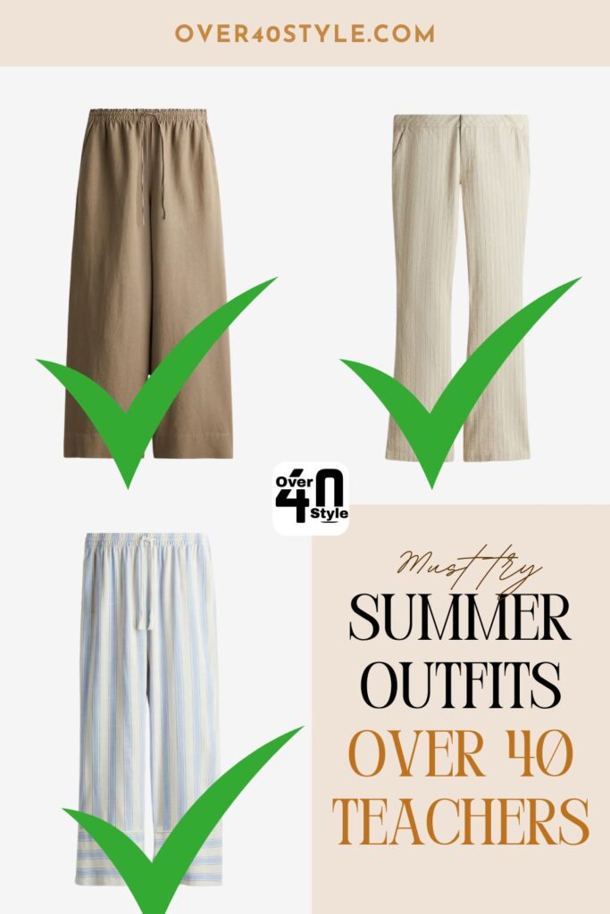 Teacher Outfits Over 40 That Actually Work for Summer How should elastic waist styles be worn by teachers over 40 to avoid bulk and stay polished in summer?