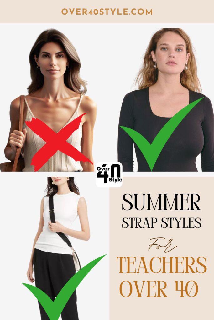Teacher Outfits Over 40 That Actually Work for Summer What type of sleeveless top looks polished and professional for teachers over 40 in summer?