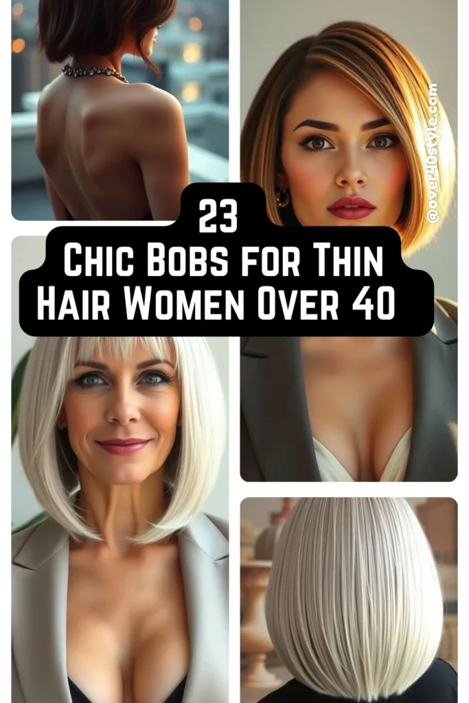 23 Chic Bobs for Thin Hair Women Over 40  Fresh, Youthful Styles That Add Volume and Grace
