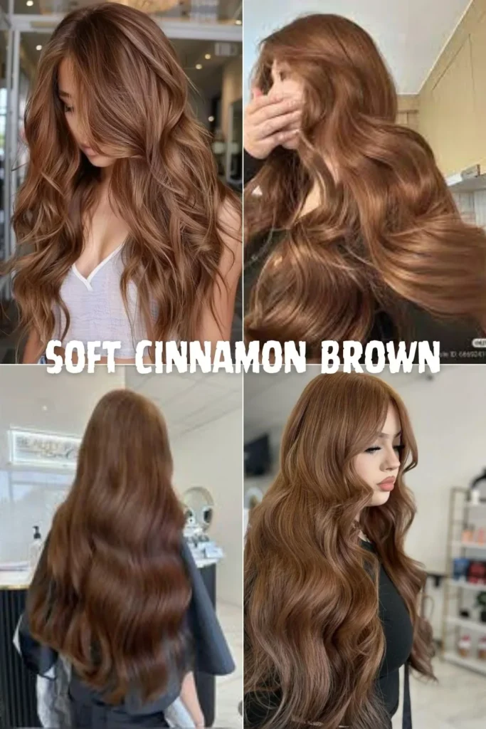 The Secret to a Softer, More Youthful Look? Cinnamon Chocolate Brown Hair Soft Cinnamon Brown