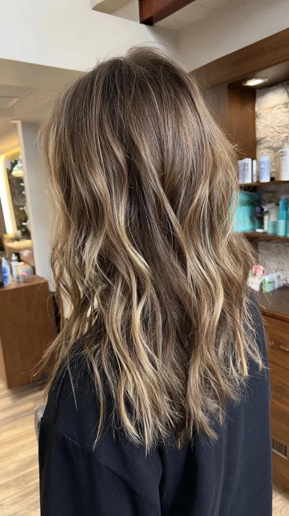 Brown Hair With Blonde Highlights for Women Over 40: Elegant, Youthful, and Low-Maintenance Styles Beachy Blonde-Touched Brunette Highlights for Women Over 40