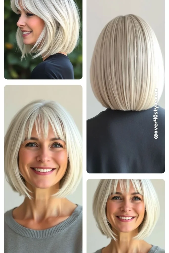 Chin-Length Bob with Feathered Fringe