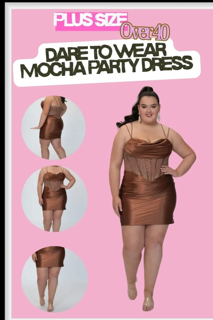 Dare to Wear Mocha Party Dress(Plus Size Homecoming Dress for Women Over 40)