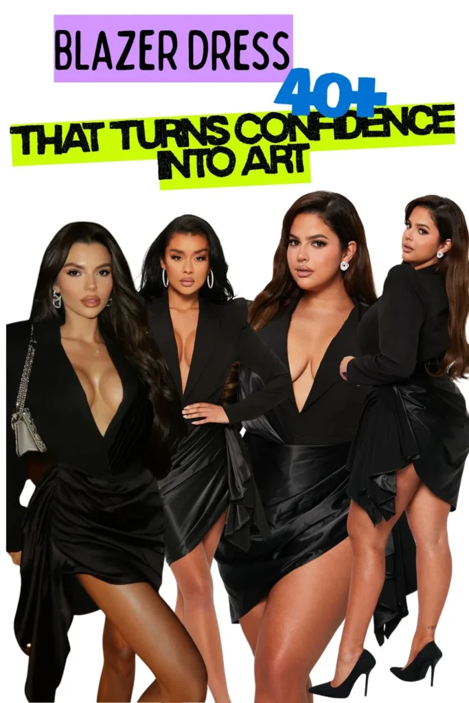 Plus-Size Birthday Dresses:Dark Luxe – The Blazer Dress That Turns Confidence Into Art