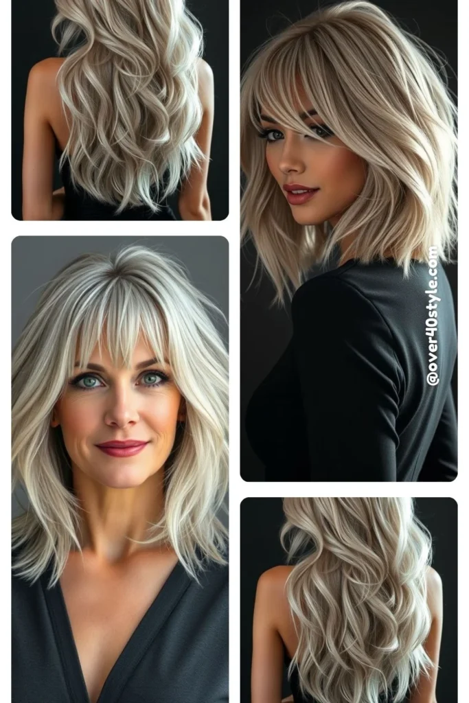 Layered Shaggy Bob with Curtain Bangs
