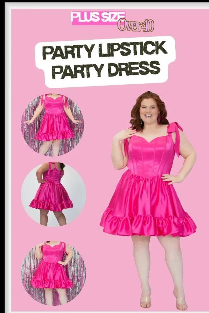 Life of the Party Lipstick Party Dress(Plus Size Homecoming Dress for Women Over 40)