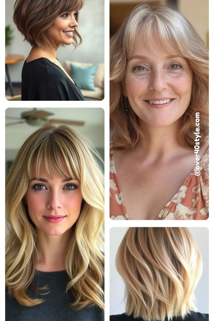  Long Feathered Bob with Soft Bangs