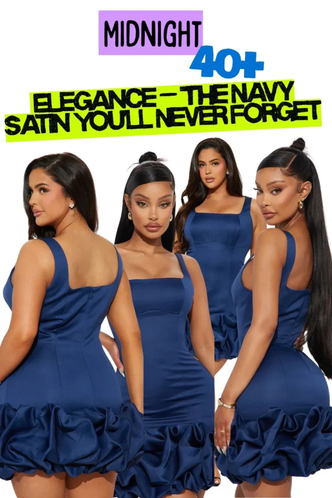 Plus-Size Birthday Dresses:Midnight Elegance – The Navy Satin You’ll Never Forget