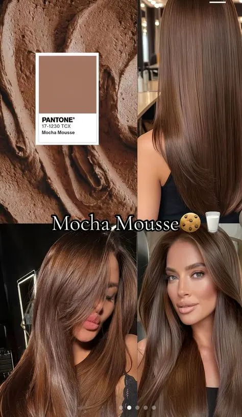 The Best Chocolate Brown Hair Color for Women Over 40: Find Your Most Flattering Match Mocha Mousse Chocolate Brown Hair Color for Mature Women