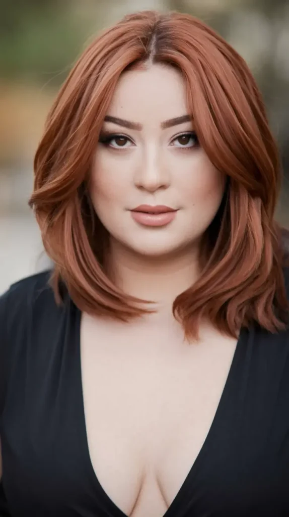 Haircuts for Plus-Size Women Over 40:Soft Lob with Gentle Layers