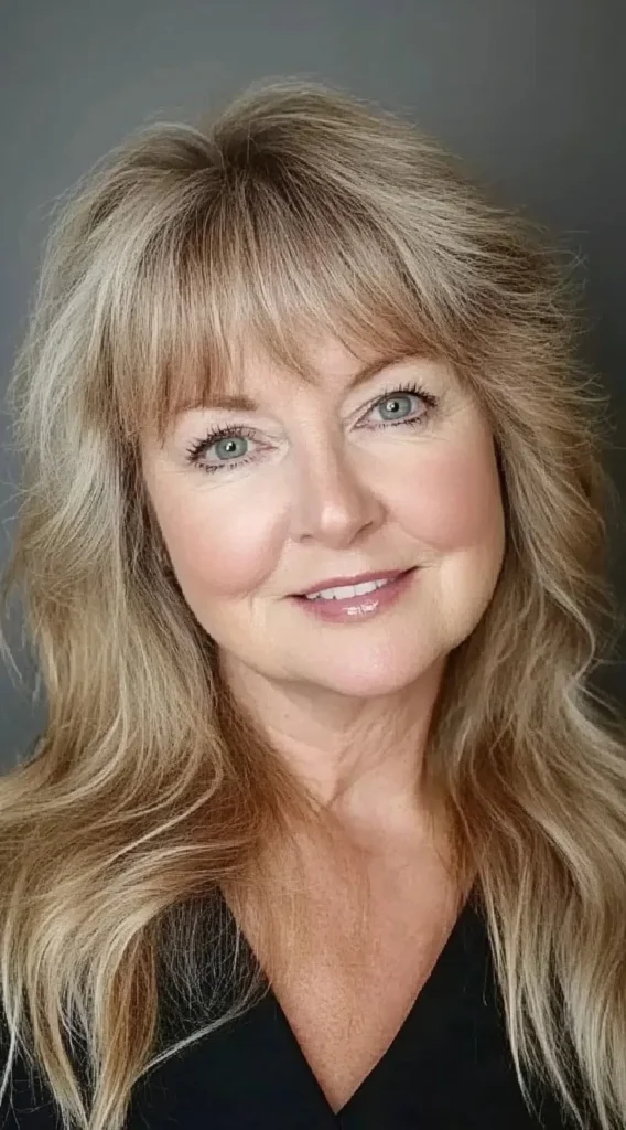 15 Best Hairstyles with Bangs for Women Over 40 with Long Hair (Look Instantly Younger) Hairstyles with Bangs for Women Over 40:Layered Shag with Feathered Bangs