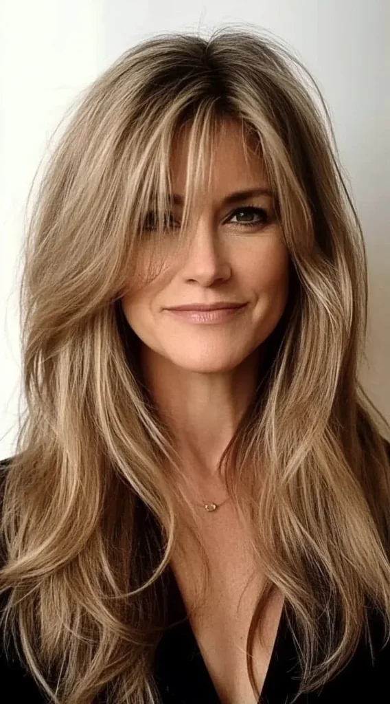15 Best Hairstyles with Bangs for Women Over 40 with Long Hair (Look Instantly Younger) Hairstyles with Bangs for Women Over 40:Long Layers with Piecey Bangs