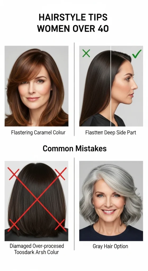 Best Hairstyles for Women Over 40: 7 Expert Tips & Common Mistakes to Avoid Best Hairstyles for Women Over 40:Common Mistakes to Avoid