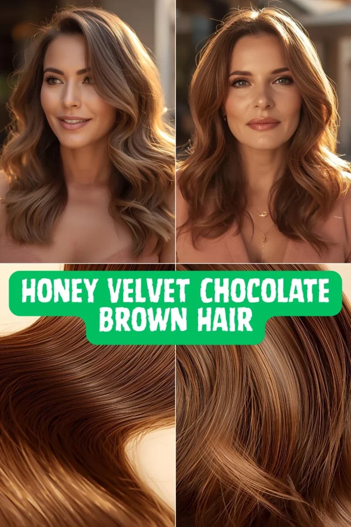 Velvet Chocolate Brown Hair: 7 Stunning Shades Every Woman Over 40 Needs Honey Velvet Chocolate Brown Hair