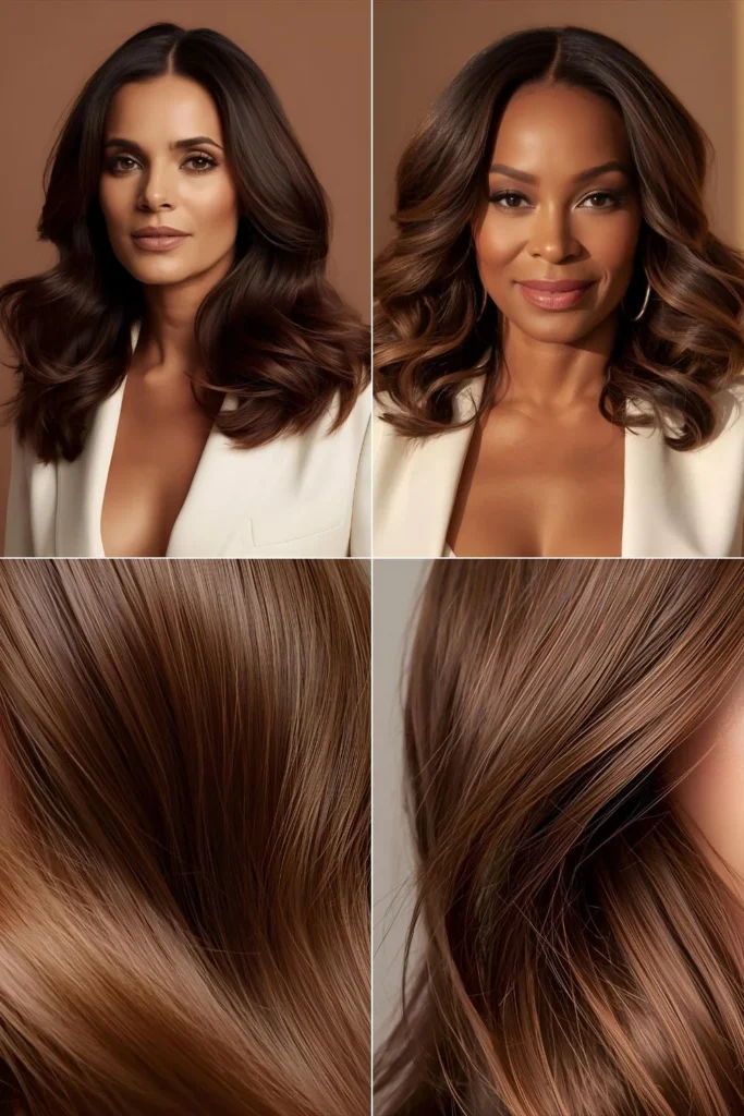 Velvet Chocolate Brown Hair: 7 Stunning Shades Every Woman Over 40 Needs Right Brown Hair Shade for Your Skin Tone