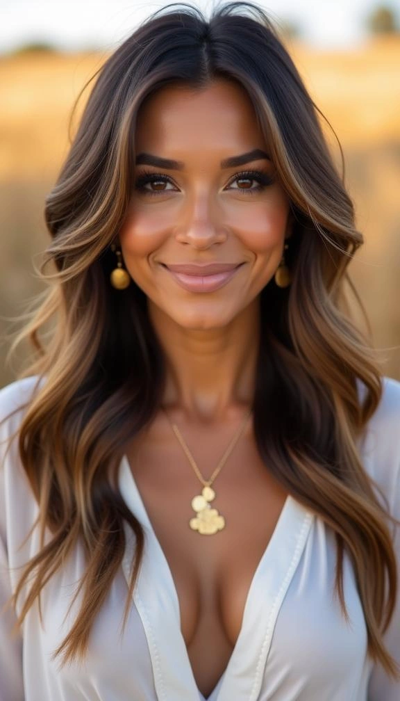 Long Layers with Balayage for Mature Women 2025