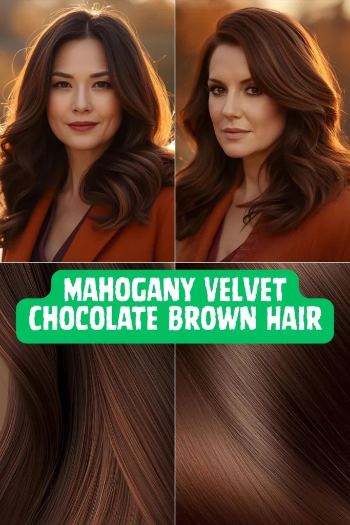 Velvet Chocolate Brown Hair: 7 Stunning Shades Every Woman Over 40 Needs Mahogany Velvet Chocolate Brown Hair