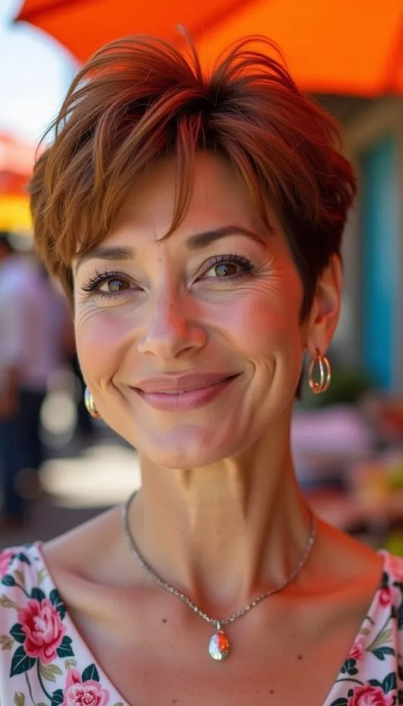 Textured Crop with Bangs for Mature Women 2025