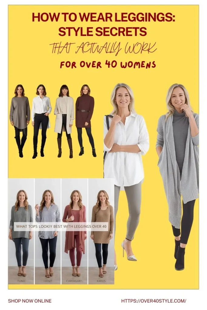 How to Wear Leggings Over 40: Style Secrets That Actually Work What Tops Look Best with Leggings Over 40