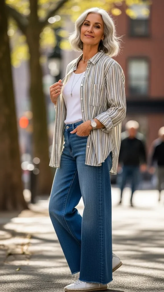 10 Easy Wide Leg Jeans Outfits That Work for Any Body Type 10 Easy Wide Leg Jeans Outfits That Work for Any Body Type - Over40Style